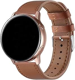 Pulseira de Couro Premium para Smartwatch Aurafit Ella (Serie 4 3 2 1) (AM35 AM28 AM23 AM12) – Com Costura Reforçada (Estilo Social/Executivo)