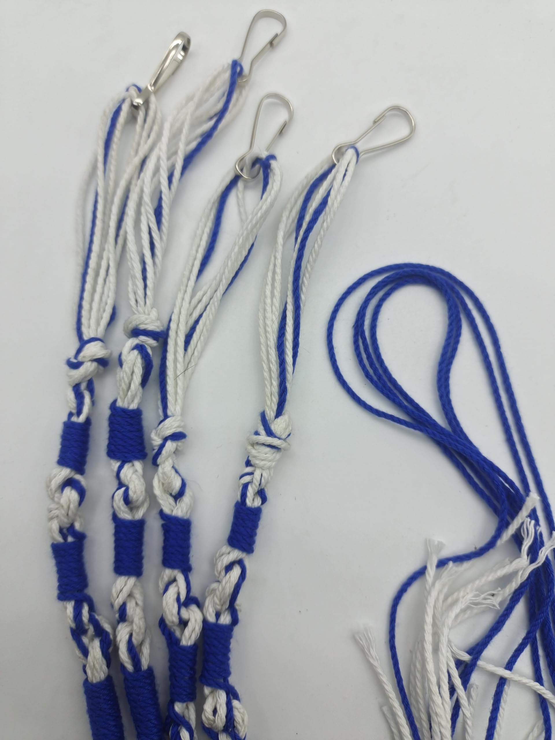 Lot De 4 Tzitzits (franges) Avec Crochets - 100% Polyester, 36 Cm, Pour Châle De Prière Tallit, Couleur Bleu Ciel