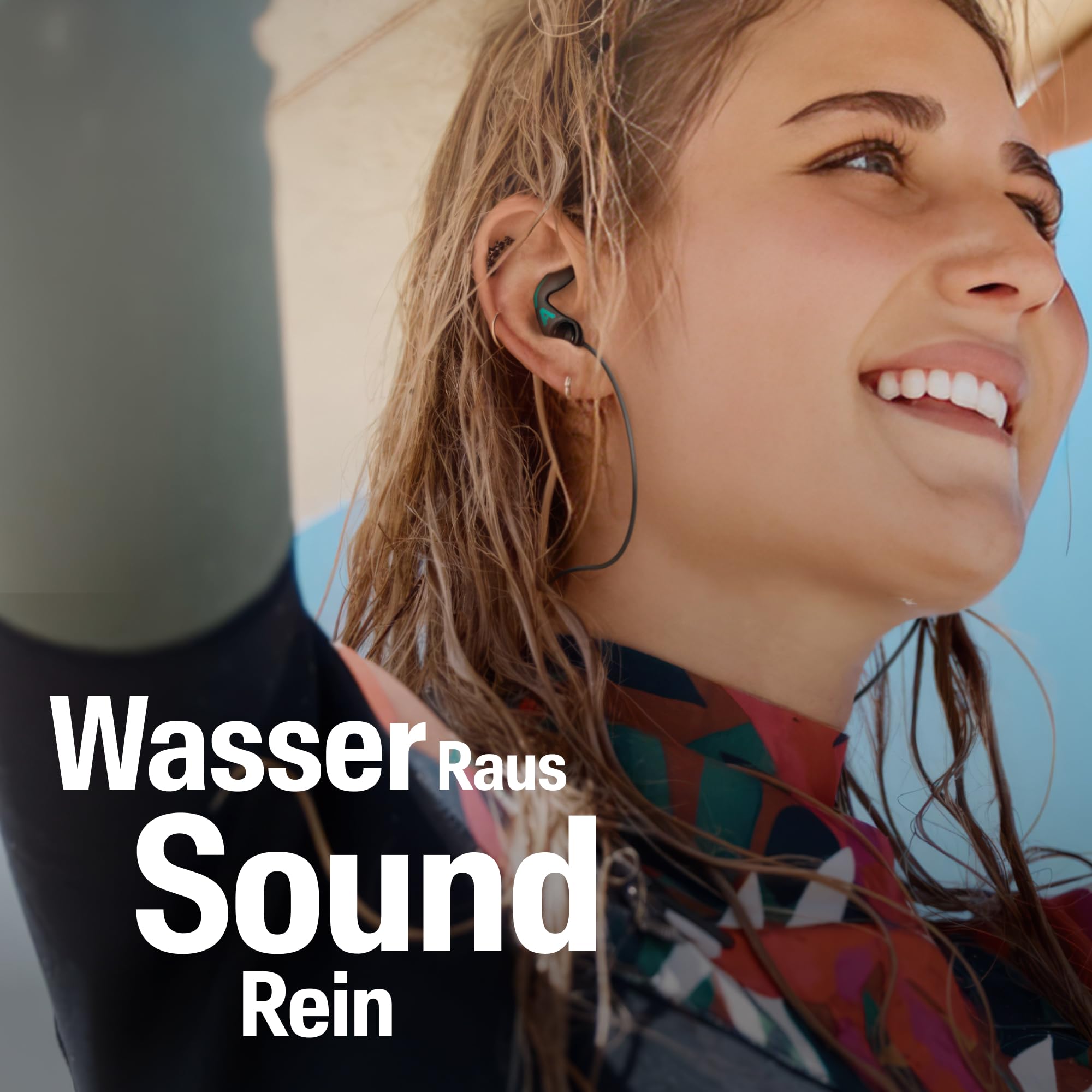 Alpine WaterSafe Pro – Surf- und Schwimmstöpsel für Erwachsene, Wasserdichte Ohrstöpsel für Wassersport, Komfortabel und Wiederverwendbar, Sicherer Sitz mit Spitzen in M und L, 1 Paar