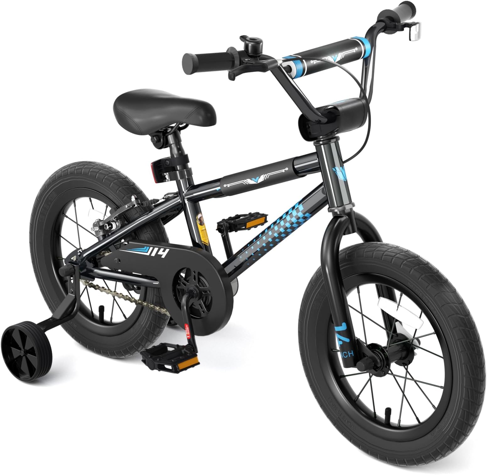 KORIMEFA Toddler Kids BMX Style Bike with Traning Wheels, 12 14 16 inch Bicycle for 2-7 Ages Boys Grils, Coaster Brake, Bike Learning, Rider Height 29-46 inch