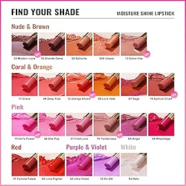 Oulac Moisture Shine Red Lipstick for Women, 2 in 1 Shimmer Lipstick & Lip Balm, Hydrated Juicy and Glossy Lip Color for Dry, Cracked and Chapped Lips, Vegan 2.2g/0.07oz (S06)