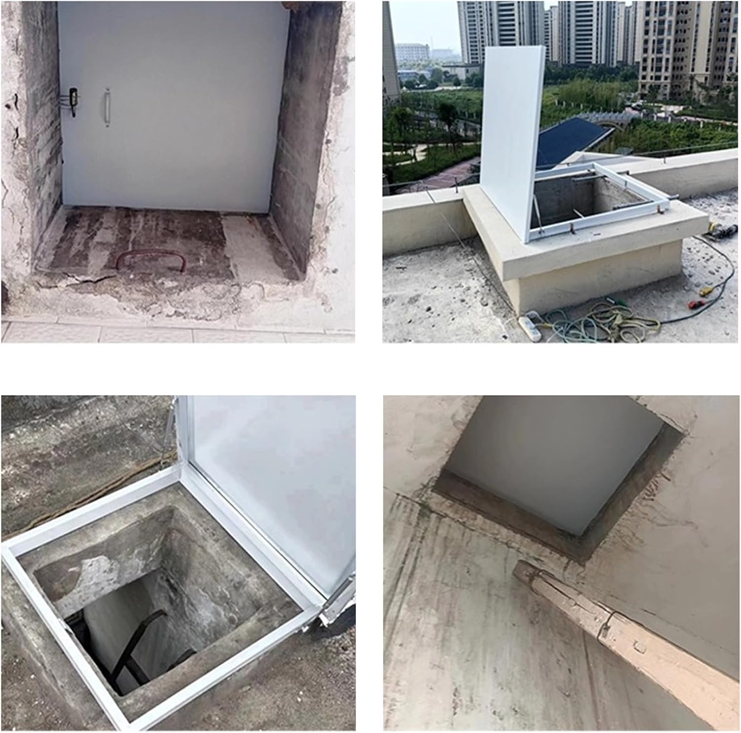 White Well Access/Escape Hatch Caps, 100 95 90 85 80 75 70 65 60 51 Cm Roof Exit Lid Attic Skylight Cover, Thick Roof Steel Security Door(Lxw 20x28in/51x71cm)