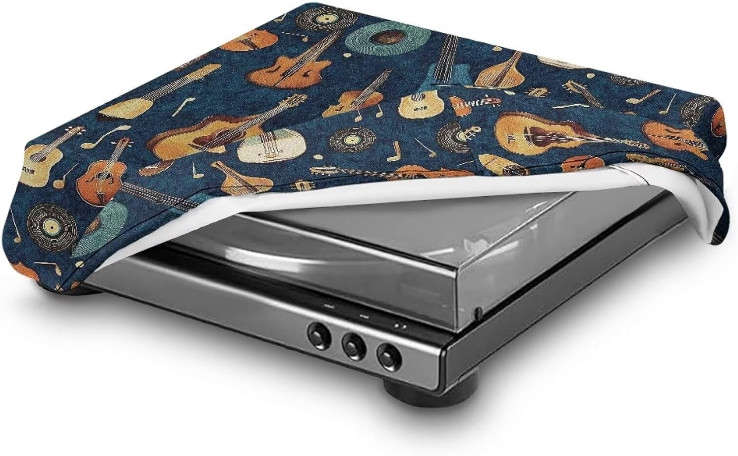 Turntable Dust Protector – Universal Cover for SL-BD20/SL-BD27/SL-BD35 – Waterproof, Scratch-Resistant & Lightweight Record Player Accessory Guitar Pattern