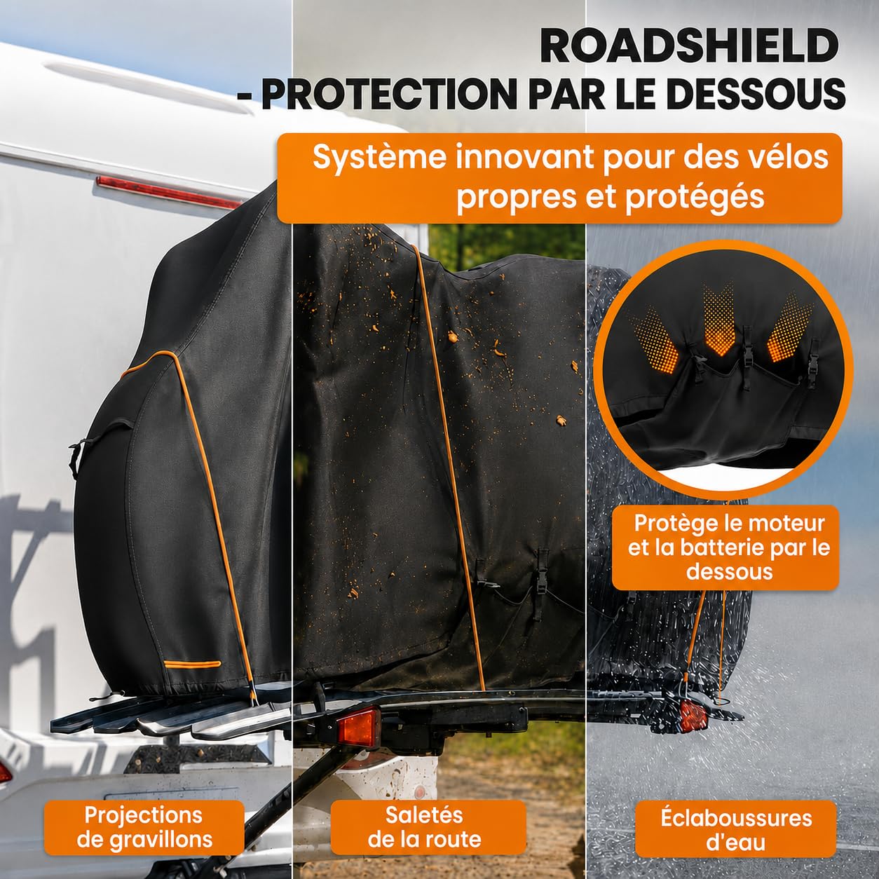 NATURIZ® Housse de protection pour porte-vélo arrière étanche et résistante - Housse de vélo avec corde de tension de 6 m - Housse de vélo pour 2 vélos - Ensemble de protection de transport pour