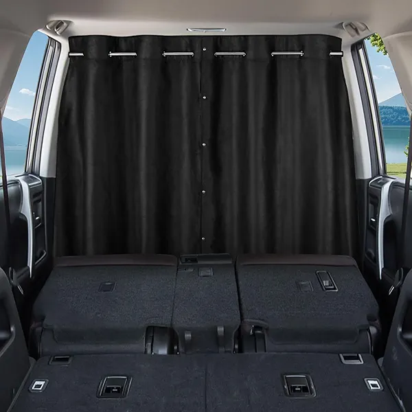 ZATOOTO Car Divider Curtain, Blackout Curtain for Vehicles, Adjustable Length for Large Vans, RVs, Trucks (6.56ft *4.42ft)