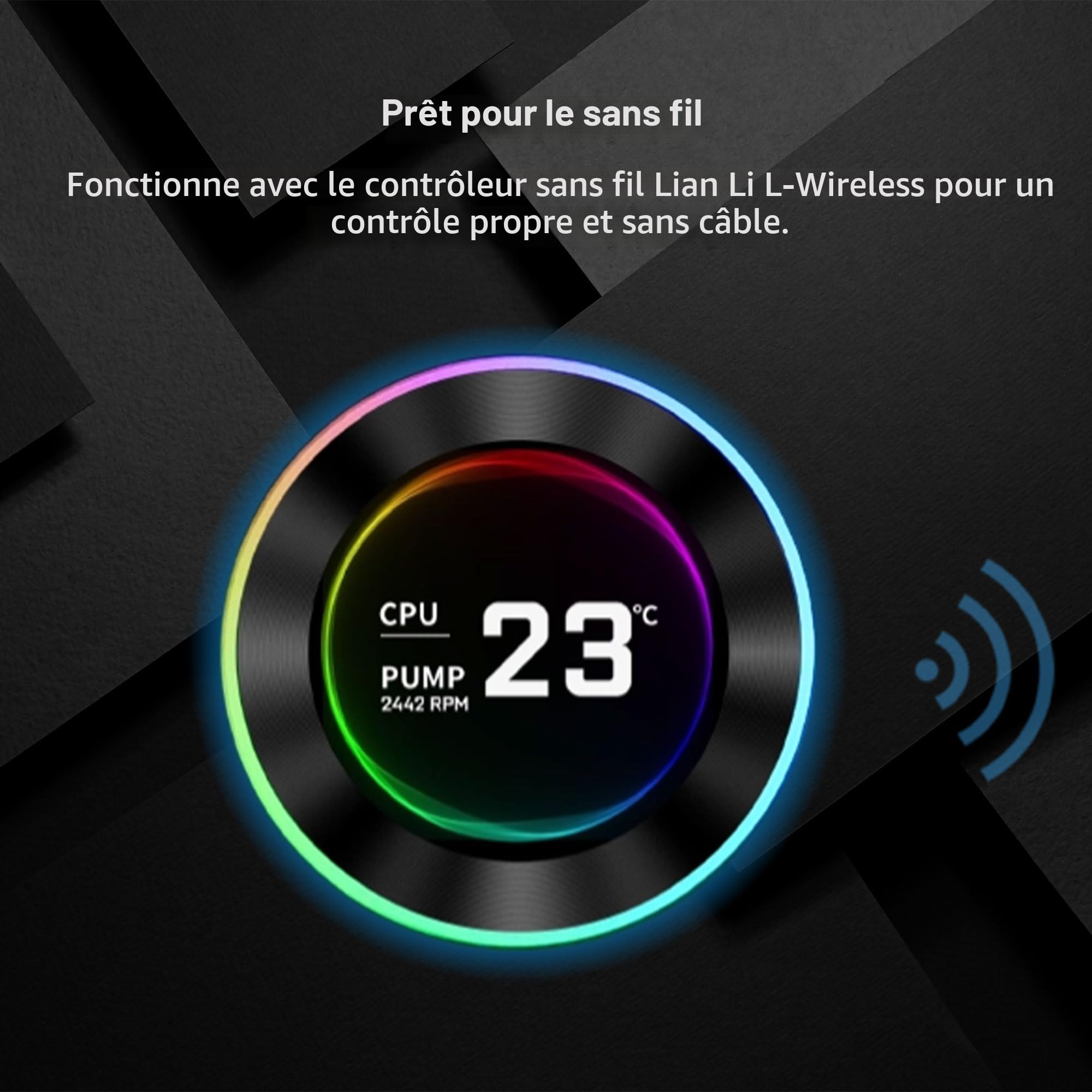 Lian Li HydroShift II LCD-C 360R Refroidisseur de processeur tout-en-un 360 mm – Noir