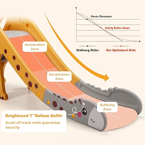 Miniatura 3 de HOMGX Juego de tobogán 3 en 1 para niños pequeños con pelota, juguete de tobogán escalador para niños con aro de baloncesto, centro de juego para