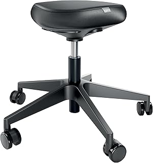 Leitz Ergo Taburete Regulable en Altura (46-59 cm) con Ruedas – Asiento Ergonómico Tipo Silla de Montar con Cojín Biform...