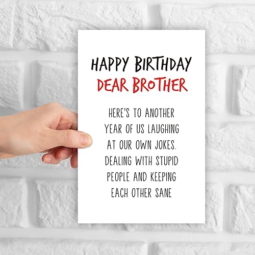 Miniatura 4 de GYYsweetus Tarjeta de feliz cumpleaños para hermano, divertido regalo de cumpleaños para hermano, tarjeta de cumpleaños para hermano mayor de