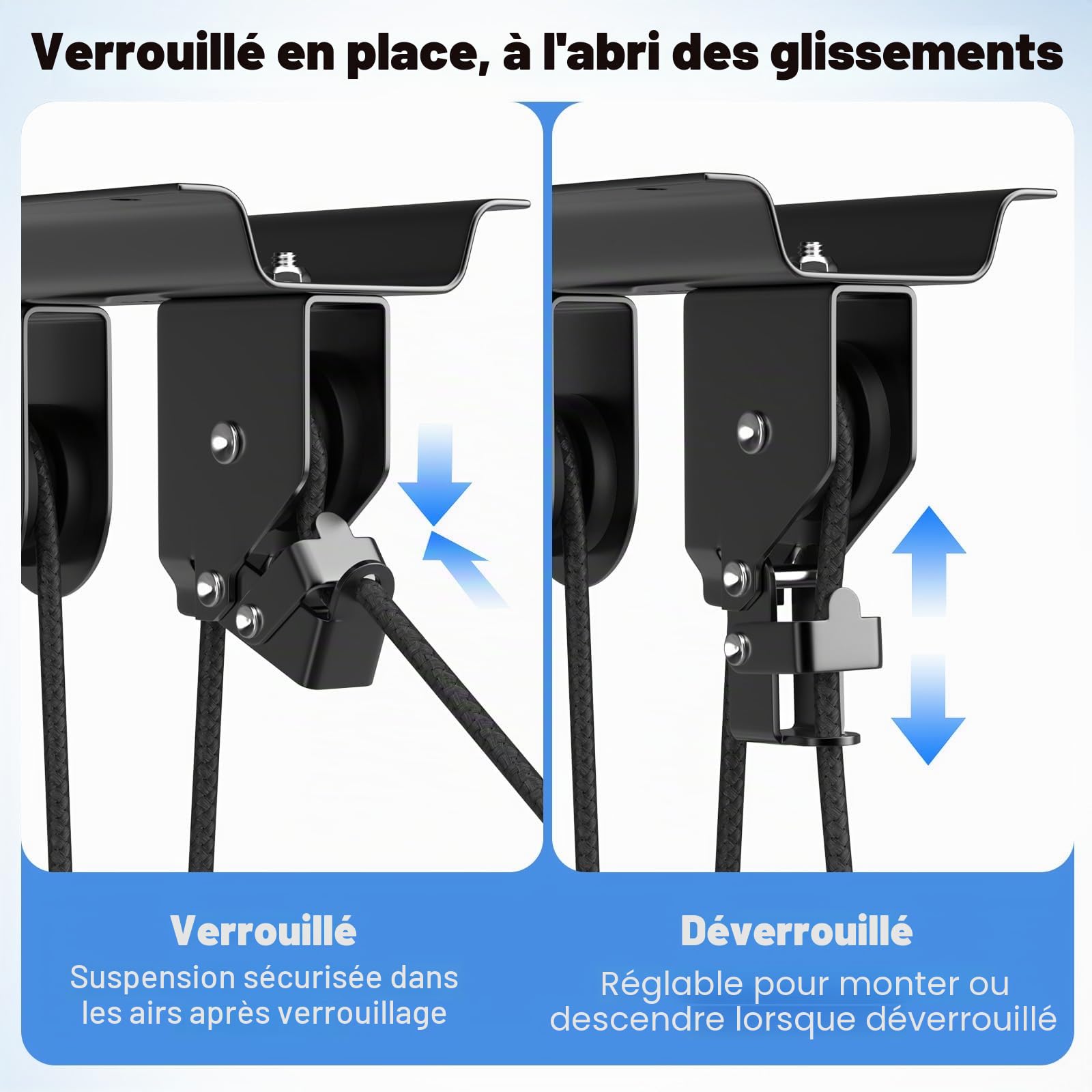 Housolution Levage Vélos, [1 Pièce] Système Poulie 88Lbs