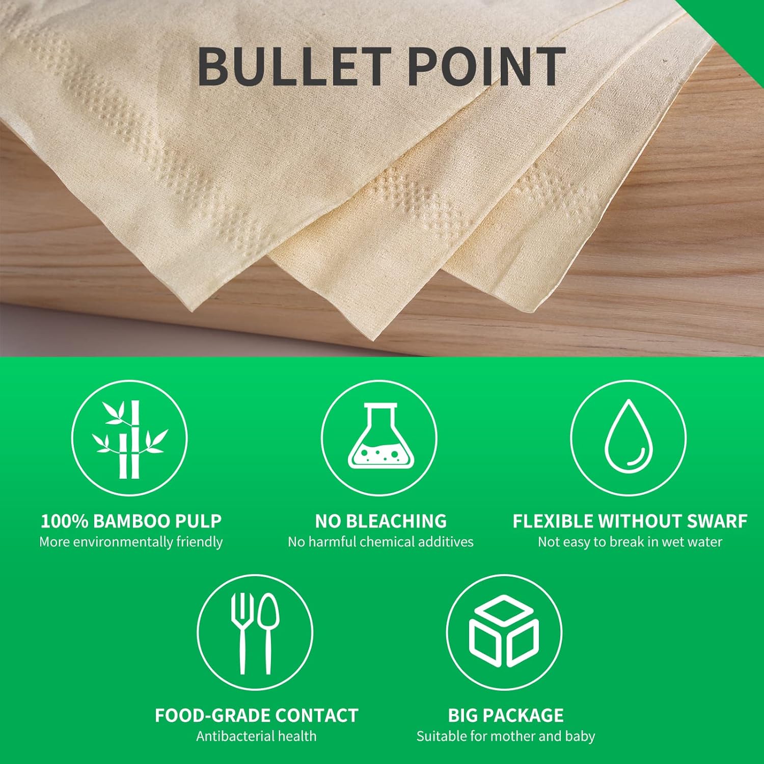 Soft Durable Bamboo Facial Tissues - 3 Ply Natural Unbleached Facial Paper Dry or Wet Use 12 Packs(134 Tissue per Pack, 1608 Tissues Total) - Image 4