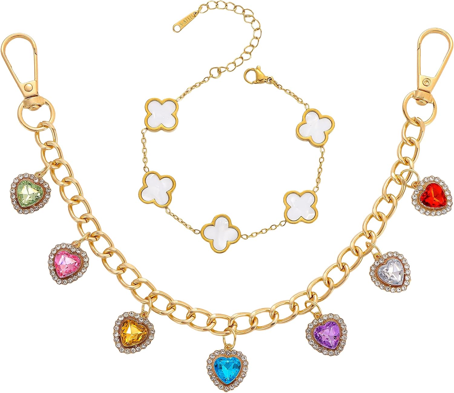 Bag Charms Purse Extender Chain, Elegant Gold Purse Charms for Women