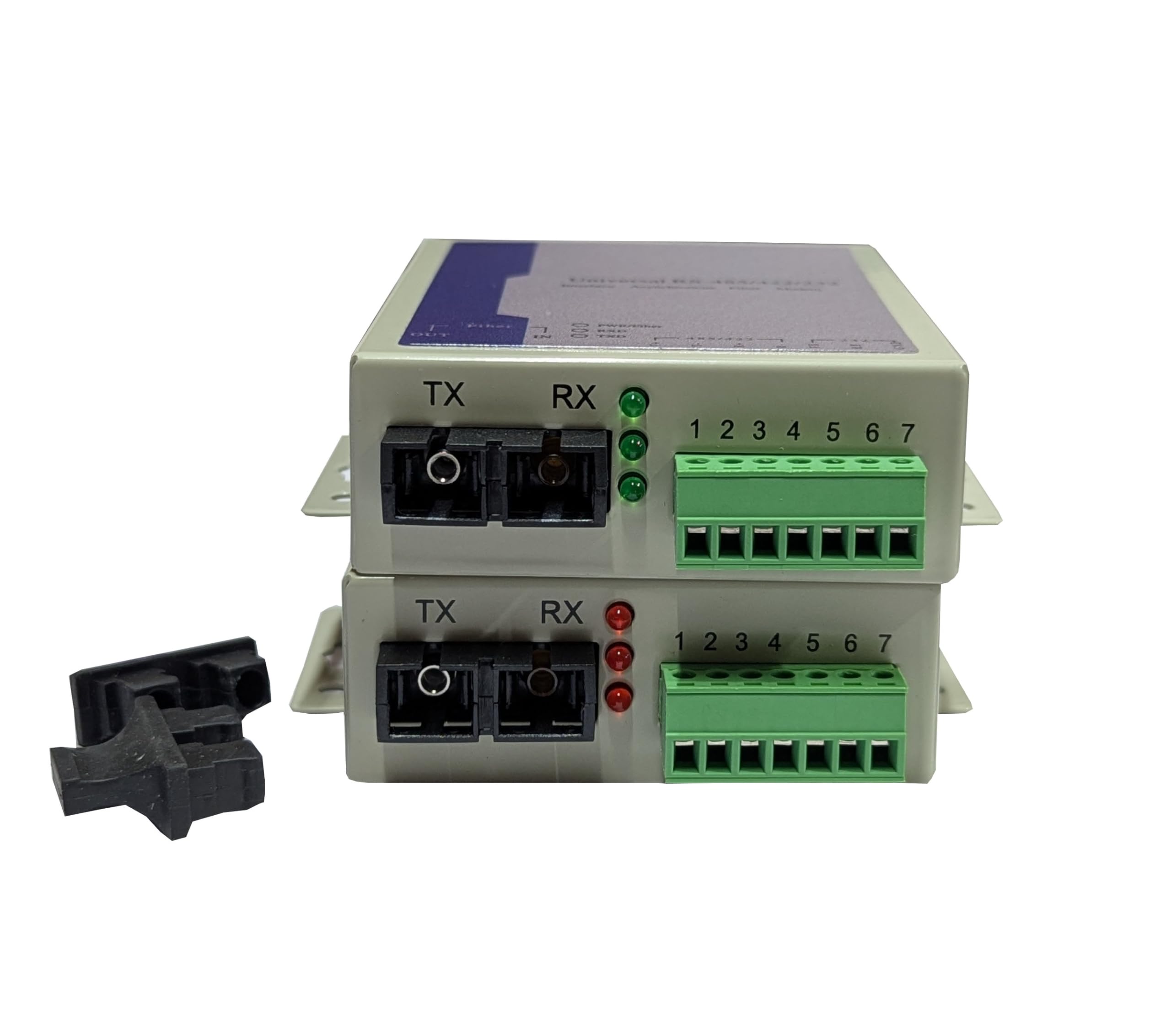 Hanutech Pack of 2 Pcs Universal 1 Channel RS485/232/422 Serial Data Fiber Optical Media Converter, Singlemode Duplex SC Fiber Interface Data Transmission Upto 20KM (1 Pair)-image-22