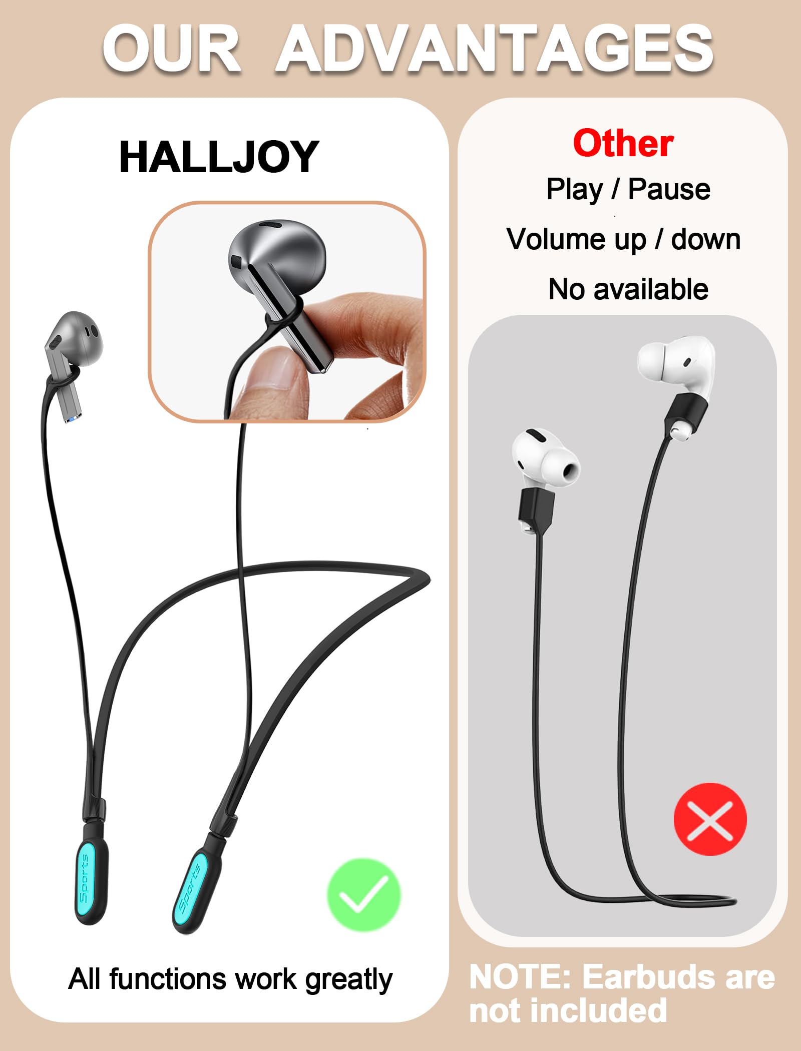 Amazon.com: HALLJOY for Galaxy Buds 4/4 Pro/Buds 3/3 Pro Strap