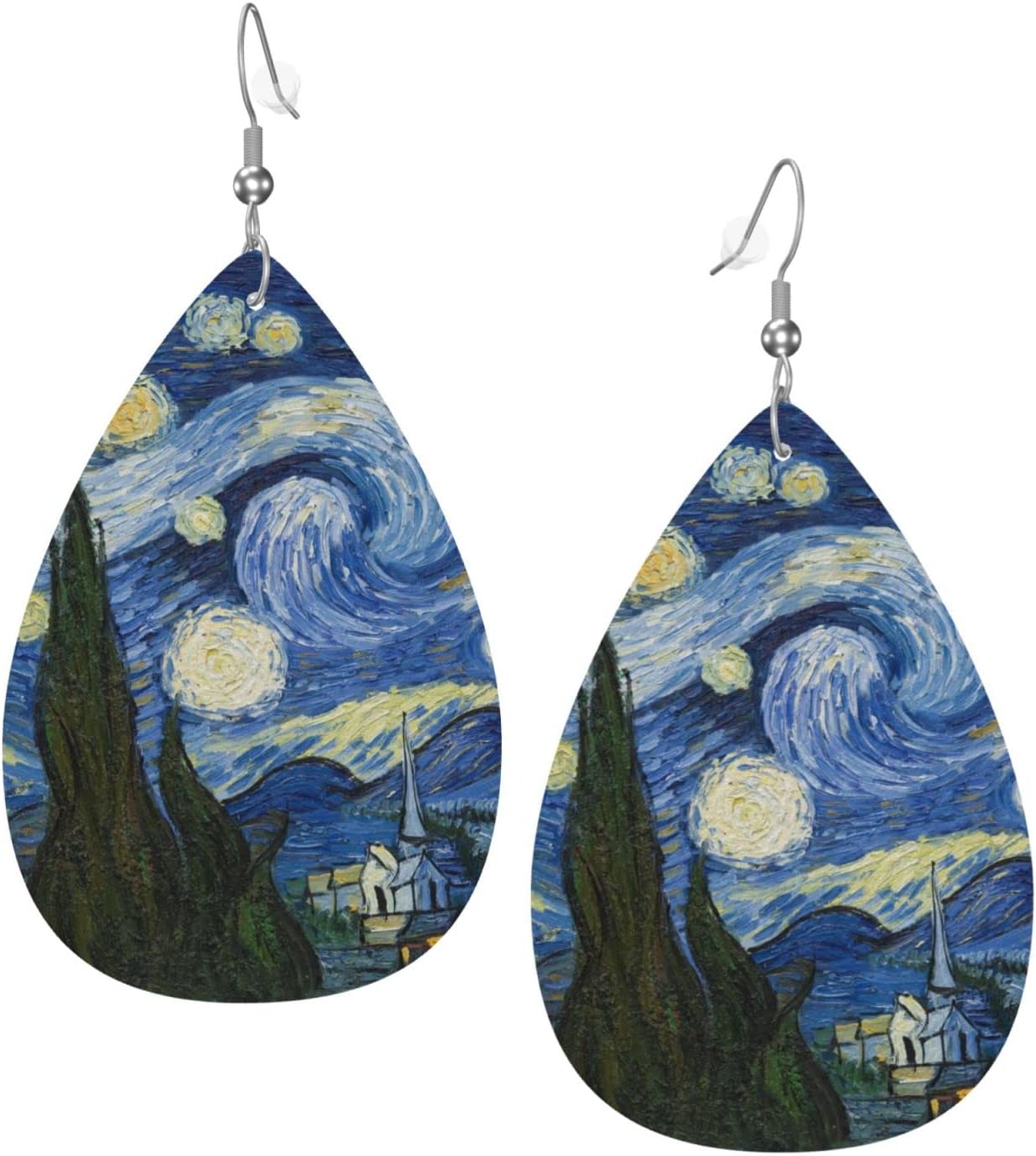 Faux Leather Lightweight Teardrop Dangle Earrings For Women