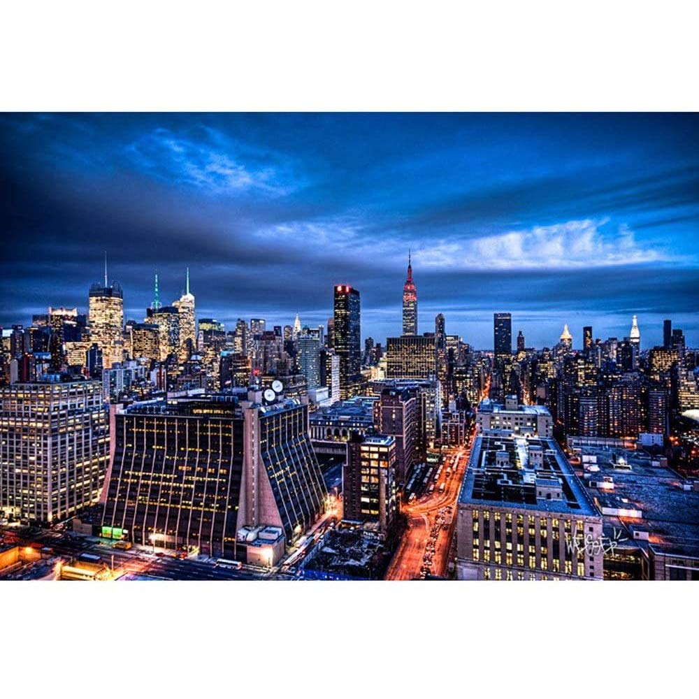 Rompecabezas de noche de Nueva York – Rompecabezas 300 500 1000 1500 2000 3000 4000 5000 6000 piezas, juguetes educativos para adultos y niños, juguetes de calidad para madres e niños 0128 (color: A,