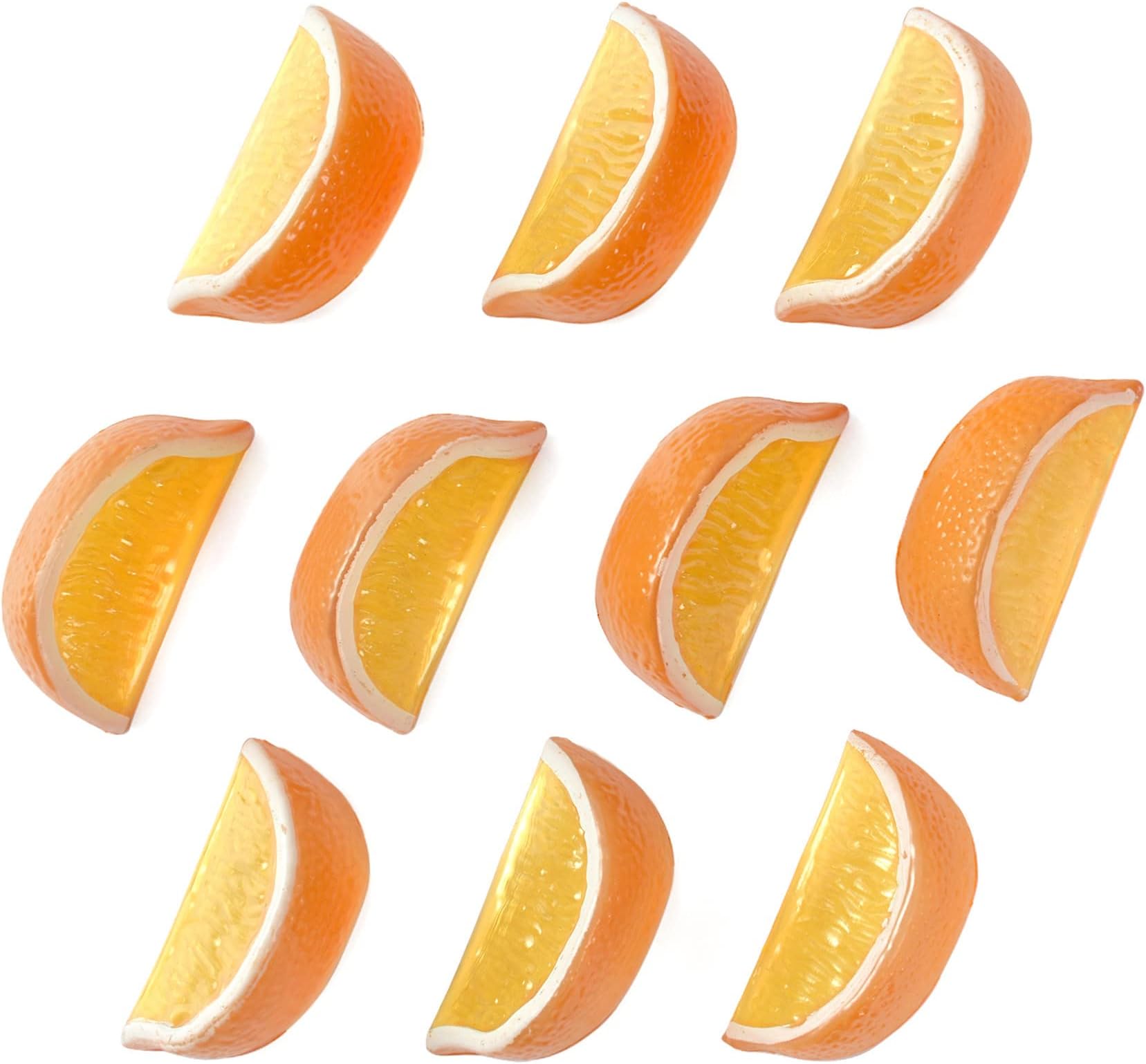 Fake Orange Block Artificial Fruit Wedge Slice Simulation Lifelike Fake for Home Party Kitchen Decoration Orange 10 pcs