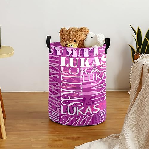 Miniatura 5 de Cesta de lavandería personalizada con nombre artístico, plegable, duradera, organizador de juguetes, decoración de dormitorio para niños, niñas y