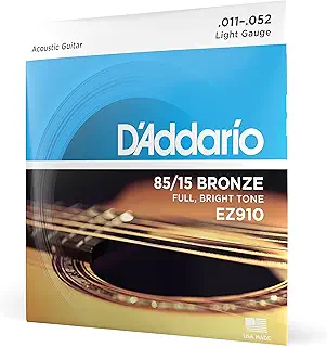 D'Addario ダダリオ アコースティックギター弦 85/15アメリカンブロンズ Light .011-.052 EZ910 【国内正規品】
