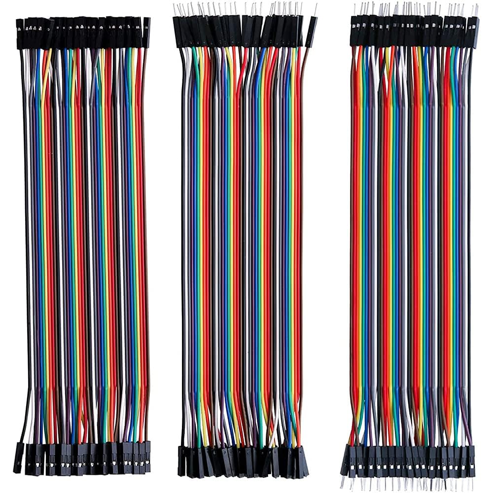 MMOBIEL 120 pz. Fili ponticello per basetta Dupont multicolore Kit cavi a nastro 40-pin M/F, M/M, F/F Compatibile con progetti fai-da-te Arduino, Raspberry Pi 2 3 4, Lunghezza 20 cm