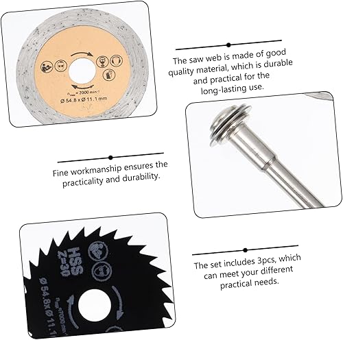 Miniatura 7 de Hemobllo 1 Unidades mini hoja de sierra circular de corte de diamante cuchillas de disco para herramienta Rotary Cutting Wheels Kit de herramientas