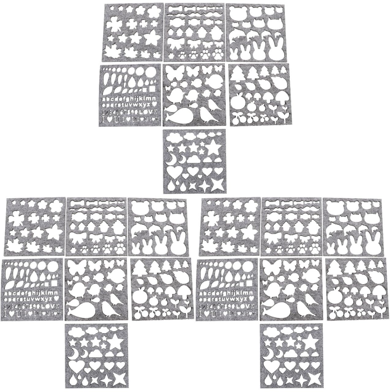 COHEALI Needle Felting Tool Kit 21 Pieces Wool Felt Mold Templates DIY Craft Stencils for Beginners and Projects