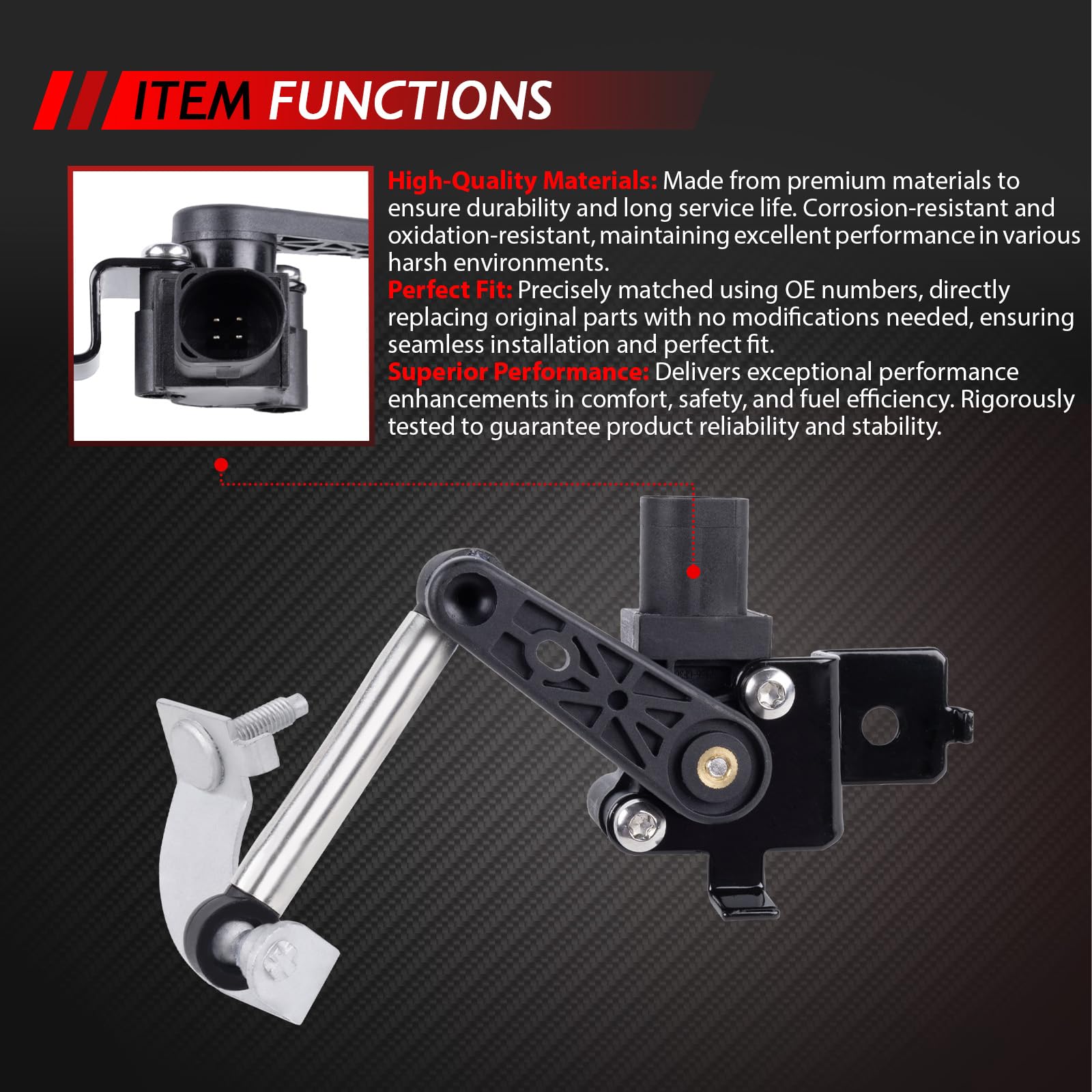 Niveausensor Gestänge Niveau Sensor Scheinwerfer Regelungs Sensor Ersatz für 2003-2012 A3 8P1 8P7 Golf V VI Plus Variant Superb II Yeti Autozubehör Teil# 1K0941274C 1T0907503B 1T0907503A
