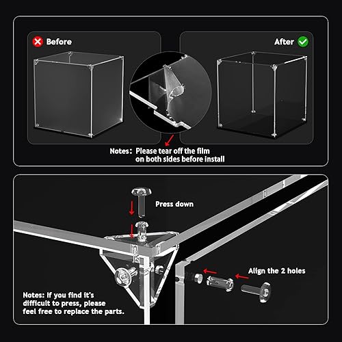Miniatura 6 de Vitrina de acrílico transparente autoensamblable para coleccionables, caja de exhibición de acrílico, caja de vidrio alternativa para figuras de