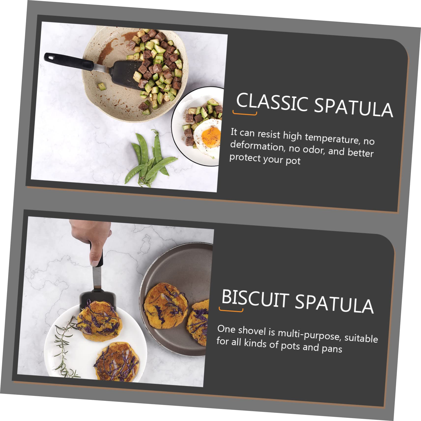 3piezas Espátula de Silicona para Wok y Cocina Antiadherente, Adecuado para Freír Carne y Hornear, Set Práctico para Hogar y Restaurant