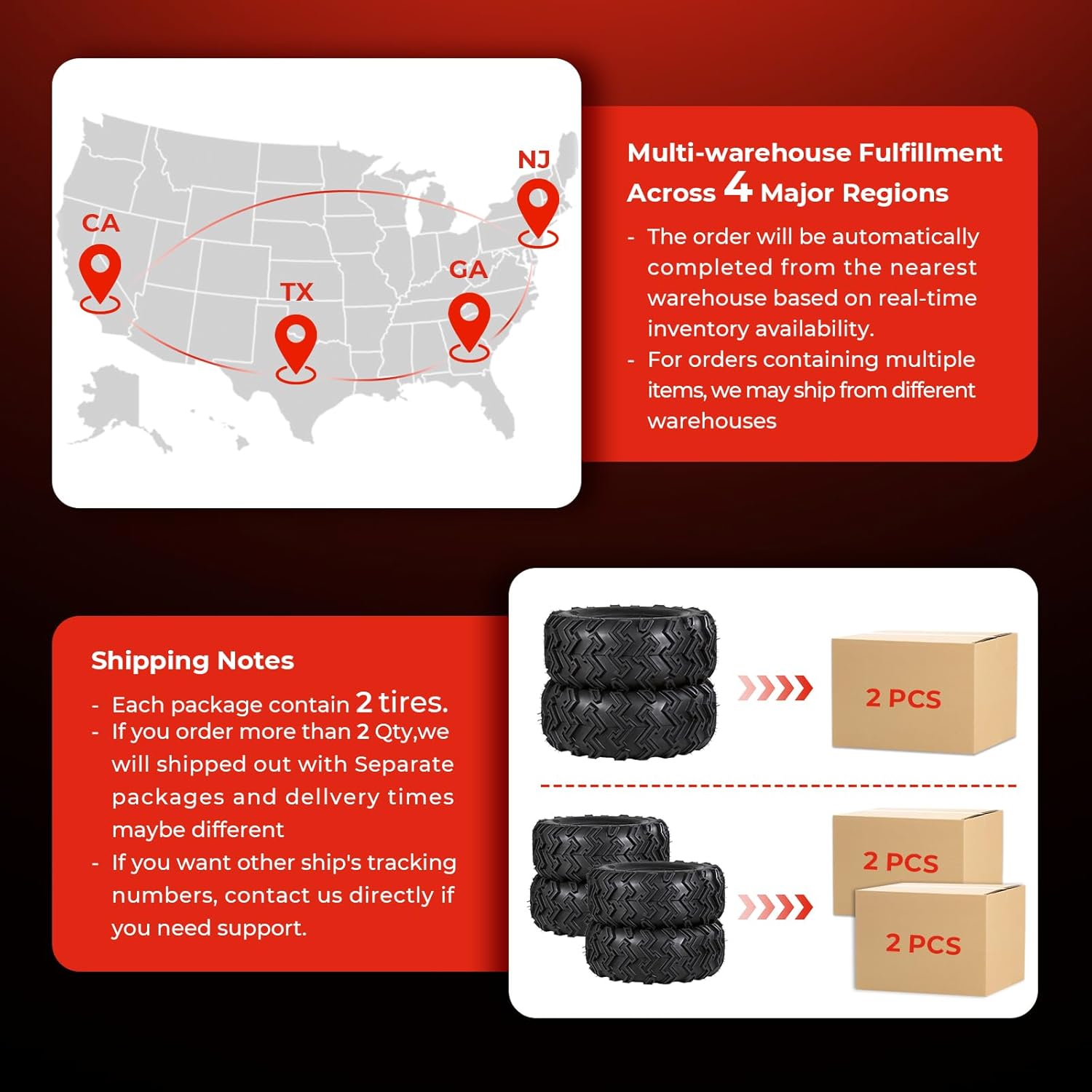 22x11-10 ATV/UTV Tires, 22x11x10 All-Terrain Tires, 4-Ply Rated, Heavy Duty Tubeless, Non-Directional Tread, Set of 2