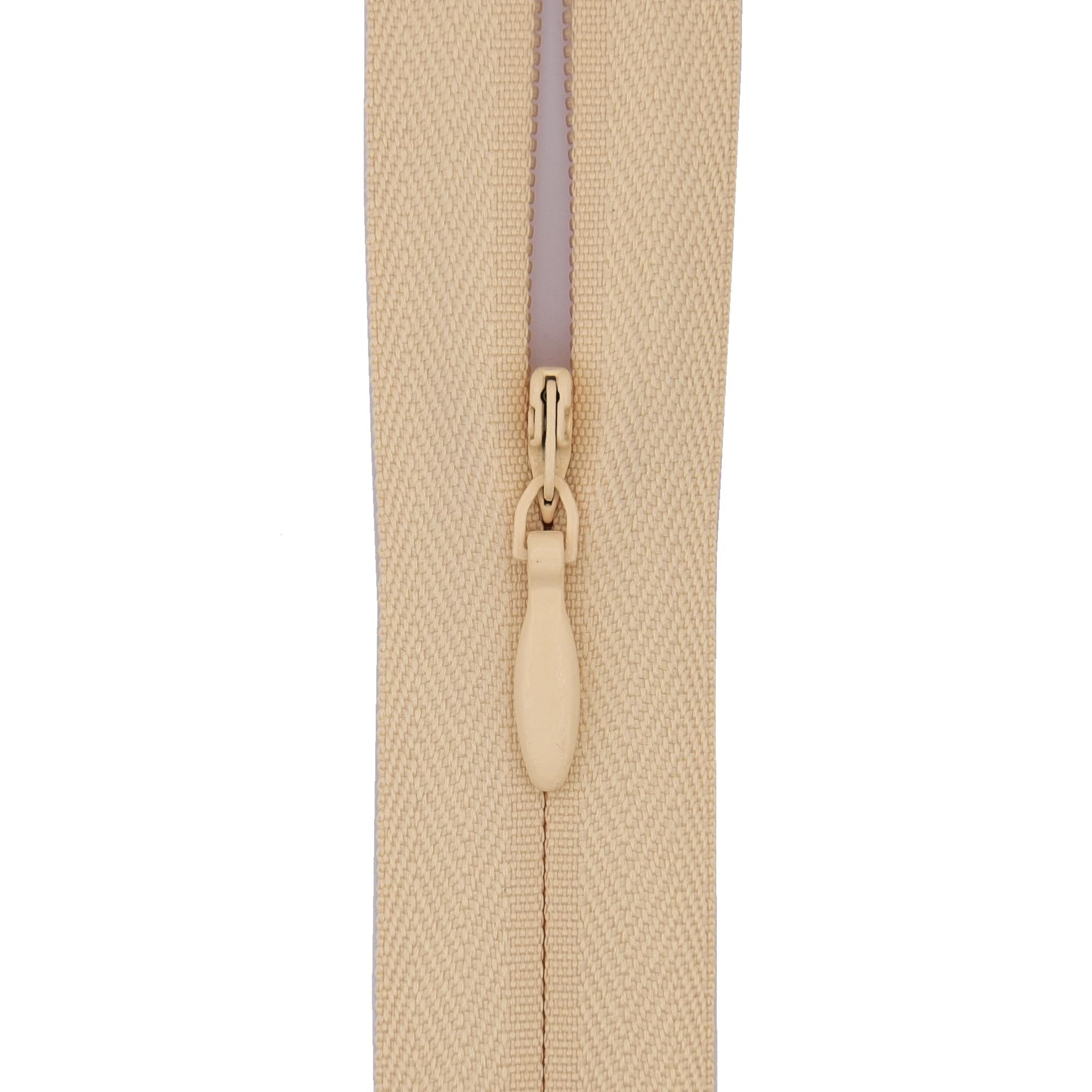 #3 Invisible Zip 20 Inch (51cm) –with Woven Tape for Gowns, Floor Cushions & Upholstery - Professional Hidden Nylon Zips for Dressmaking & Soft Furnishings - 5 Zips (Creamy Beige)
