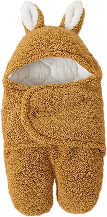Cozozn Nursery,Bedding,Blankets & Swaddlers,Swaddles Cozozn Baby Hooded Swaddle Newborn Winter Sleeping Bag Unisex Boys Girls Infant Wrap Blanket Bag Clothes Thicken Cotton, Brown, 3-6 Months