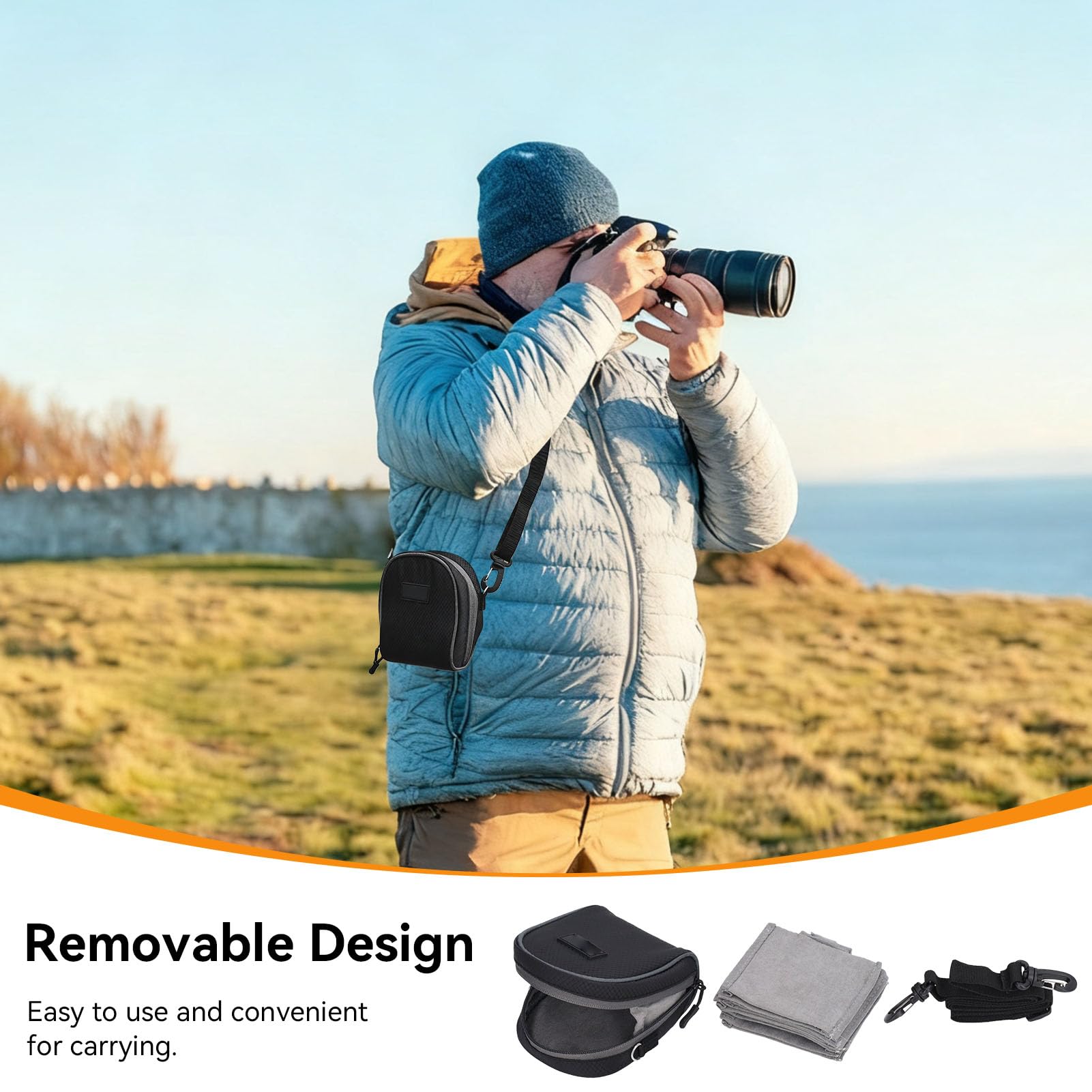 Sac de Filtre d'objectif à Coque Rigide à 8 Poches jusqu'à 95 mm, Étui de Filtre pour Objectif,étui de Filtre d'objectif étui de Filtre d'appareil Photo avec bandoulière pour Filtre de Photographie