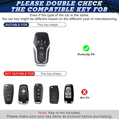 Miniatura 9 de Xotic Tech 2X - Carcasa para llavero de control remoto de TPU negro compatible con Ford Mustang F150 Raptor Serie F Truck Edge Explorer Expedition