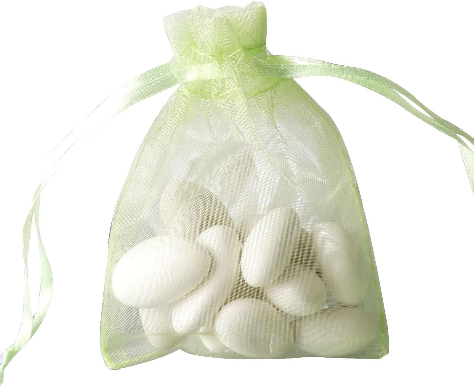 BalsaCircle 50 pcs 3x4-Inch Mint Green Organza Drawstring Bags - Wedding Party Favors Jewelry Pouch Candy Bags