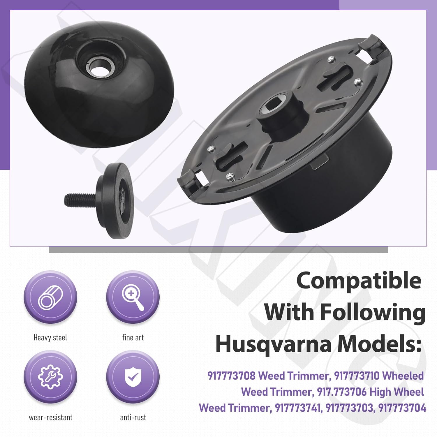 532180338 594935003 Weed Eater Trimmer Carrier Plate/532182217 Mow Ball Assembly/Mow Ball Bolt 532180334 for Husqvarna/Poulan PPWT60022 PPWT62522 HU625WT Trimmer Replaces 180338 174544 180334 182217