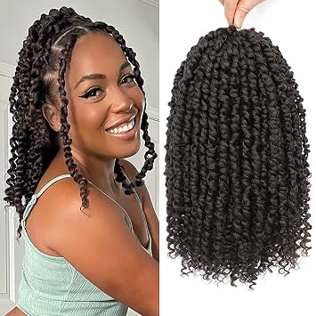 Passion Twist Hair, 8 pack 12 Inch Pre-Looped Passion Twist Braiding Hair, Pre-Twisted Passion Twist Crochet Hair for Women 12 Inch T30 and 12 Inch #4