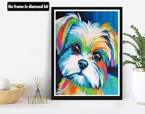 Miniatura 3 de VAIIEYO Pintura acrílica por números para adultos, perros, animales, kit de pintura al óleo de bricolaje, lienzo, cuadros de dibujo con pinceles