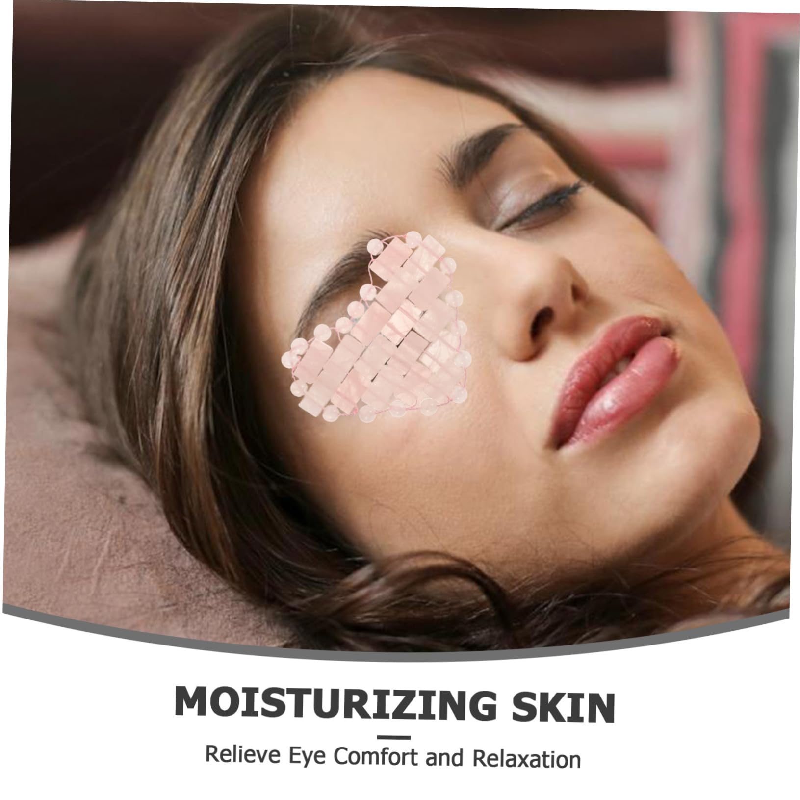 Homoyoyo Maschera Design Semplice e Elegante per Occhi per Pietra Rosa a Forma di Cuore e Freschezza per Sollievo Dalla Fatica Oculare