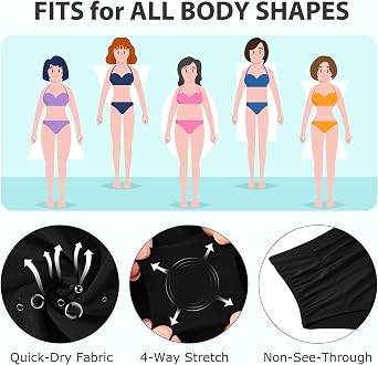 Komorebi Women's High Waisted Bikini Bottoms,Full Coverage Swim Bottom,Tummy Control Swimsuit Bathing Suit Bottoms