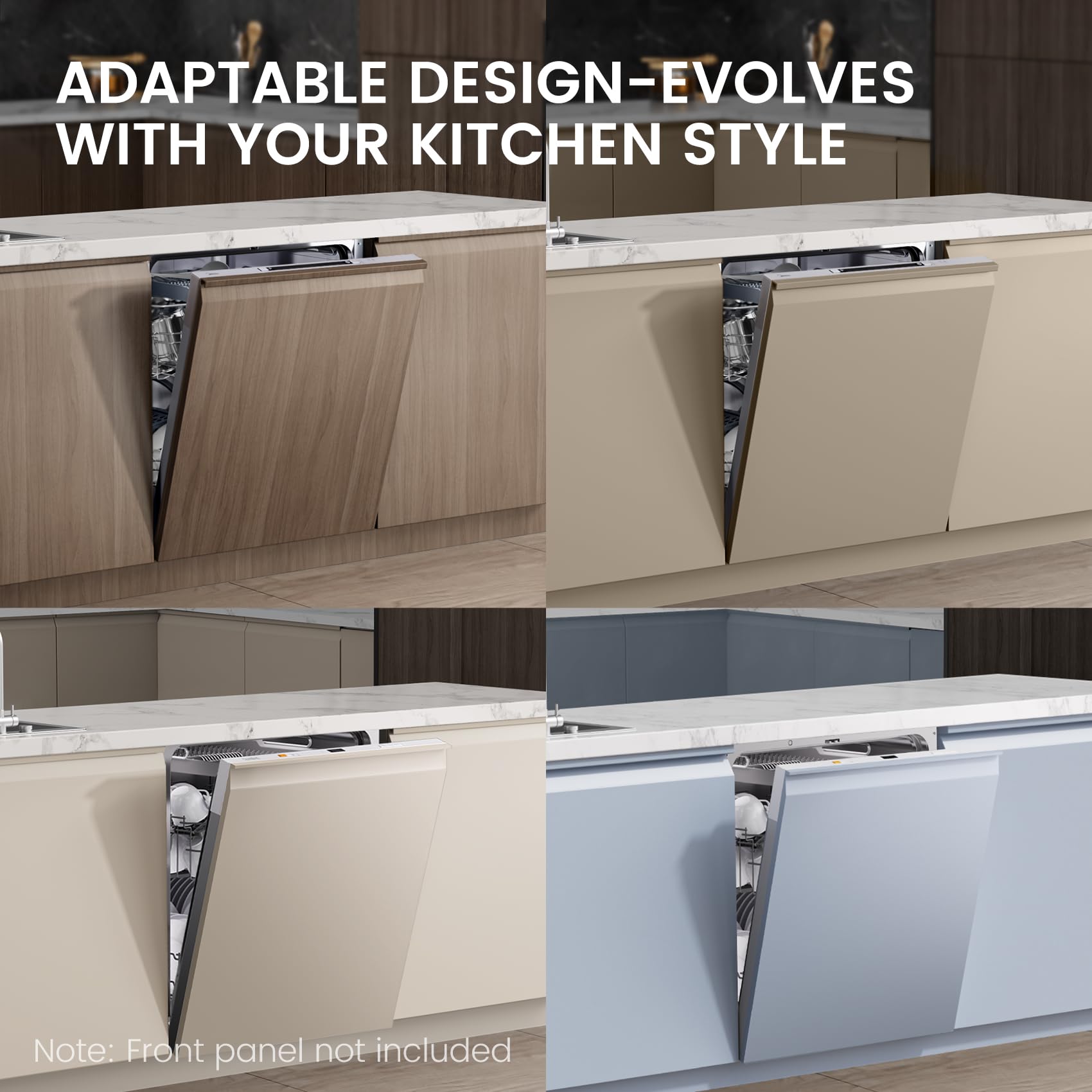 COMFEE' Fully Integrated Dishwasher with 14 Place Settings, Wi-Fi Connected, 47dB Low Noise, Built-in Dishwasher with Rapid Wash, Half-load, Auto Door Open Drying-CDWPF1415P-UK — view 12