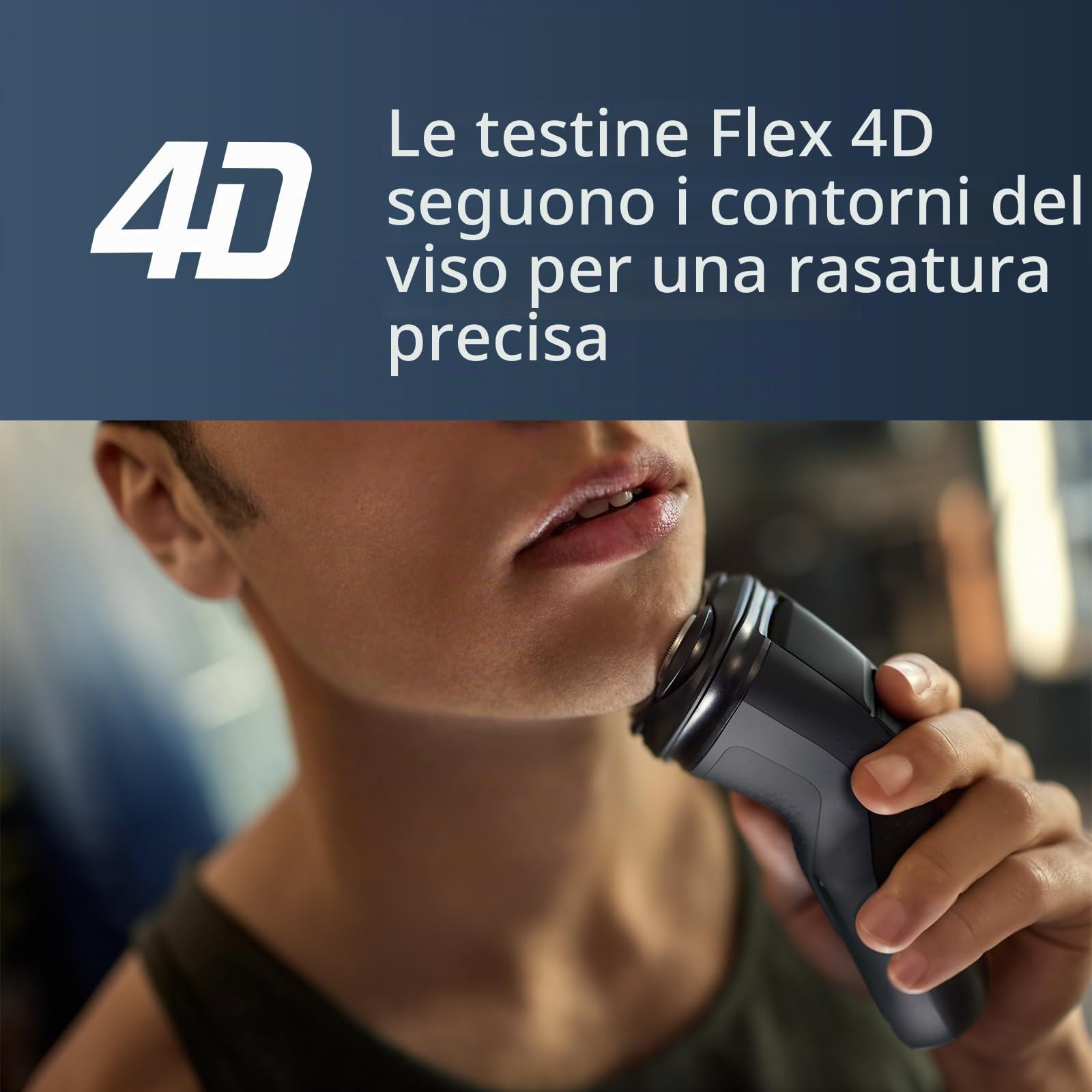 Philips Norelco Shaver 1100, con lame Comfort Cut e testine flessibili 4D (solo per uso con filo), S1016/90