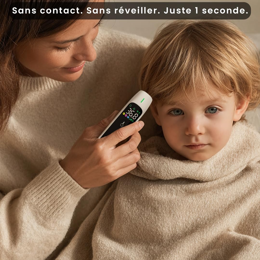 Pack Duo Thermomètre Frontal Bébé Sans Contact (Précision selon l'Âge) & Numérique Oral & Rectal – Marque Française – Idéal Naissance – Précis & Silencieux – Enfant & Adulte – CE Médical