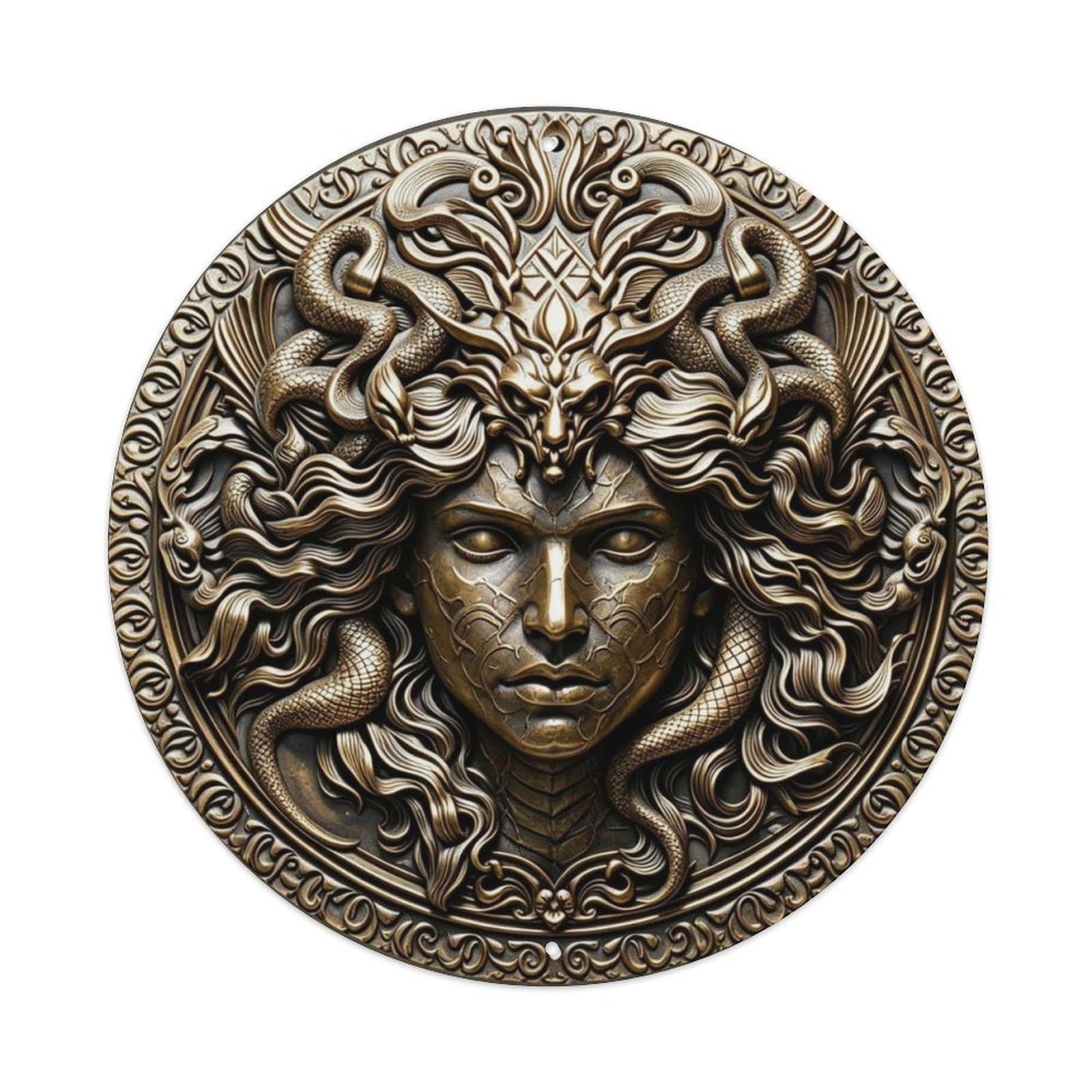 Vintage Lion Head 3D Relief Metal Tin Sign Plaque