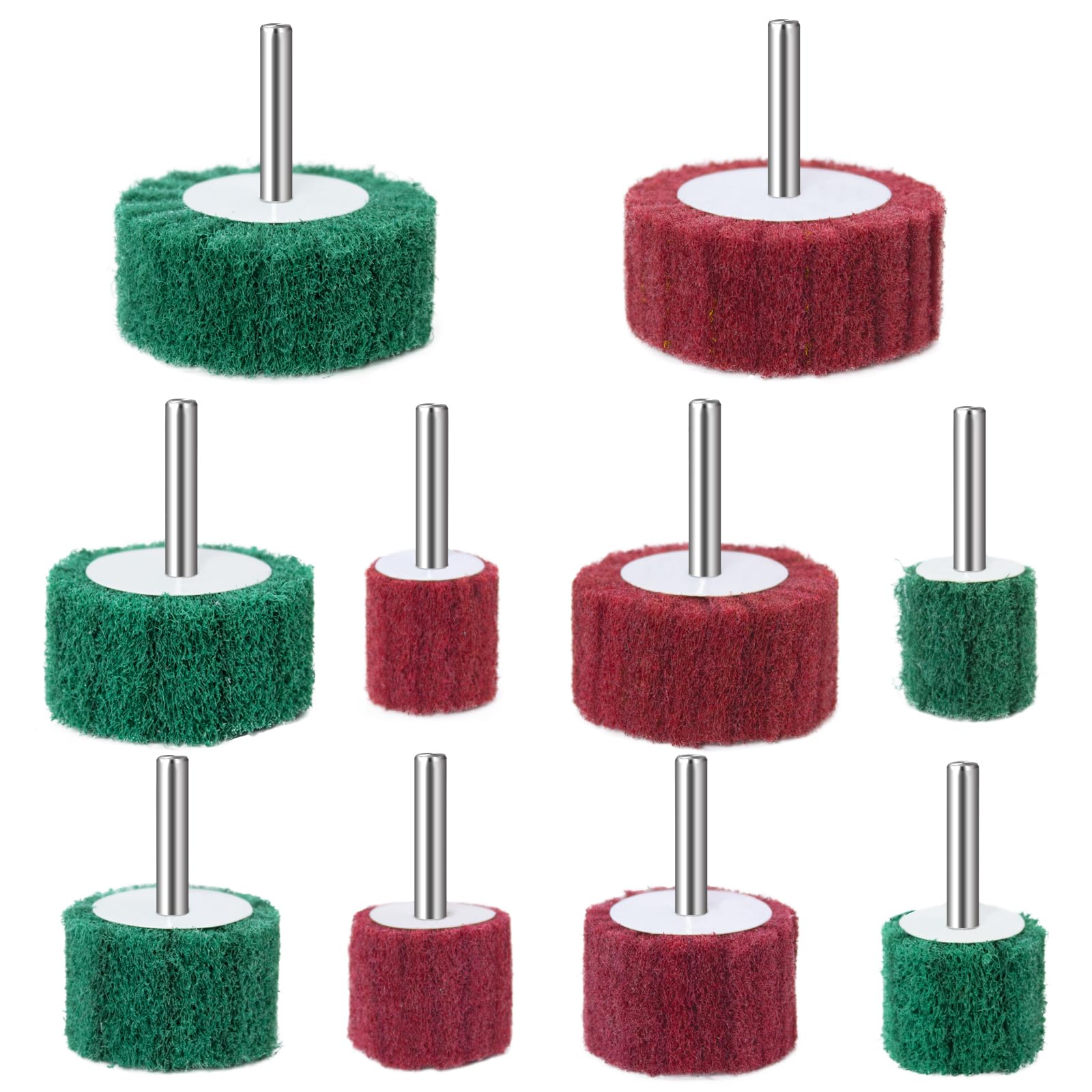 Senmai Tools Set di 10 spugne abrasive, dimensioni 25/30/40/50/60 mm Spugna abrasiva lamellare Accessorio abrasivo per trapano, avvitatore a batteria, smerigliatrice diritta