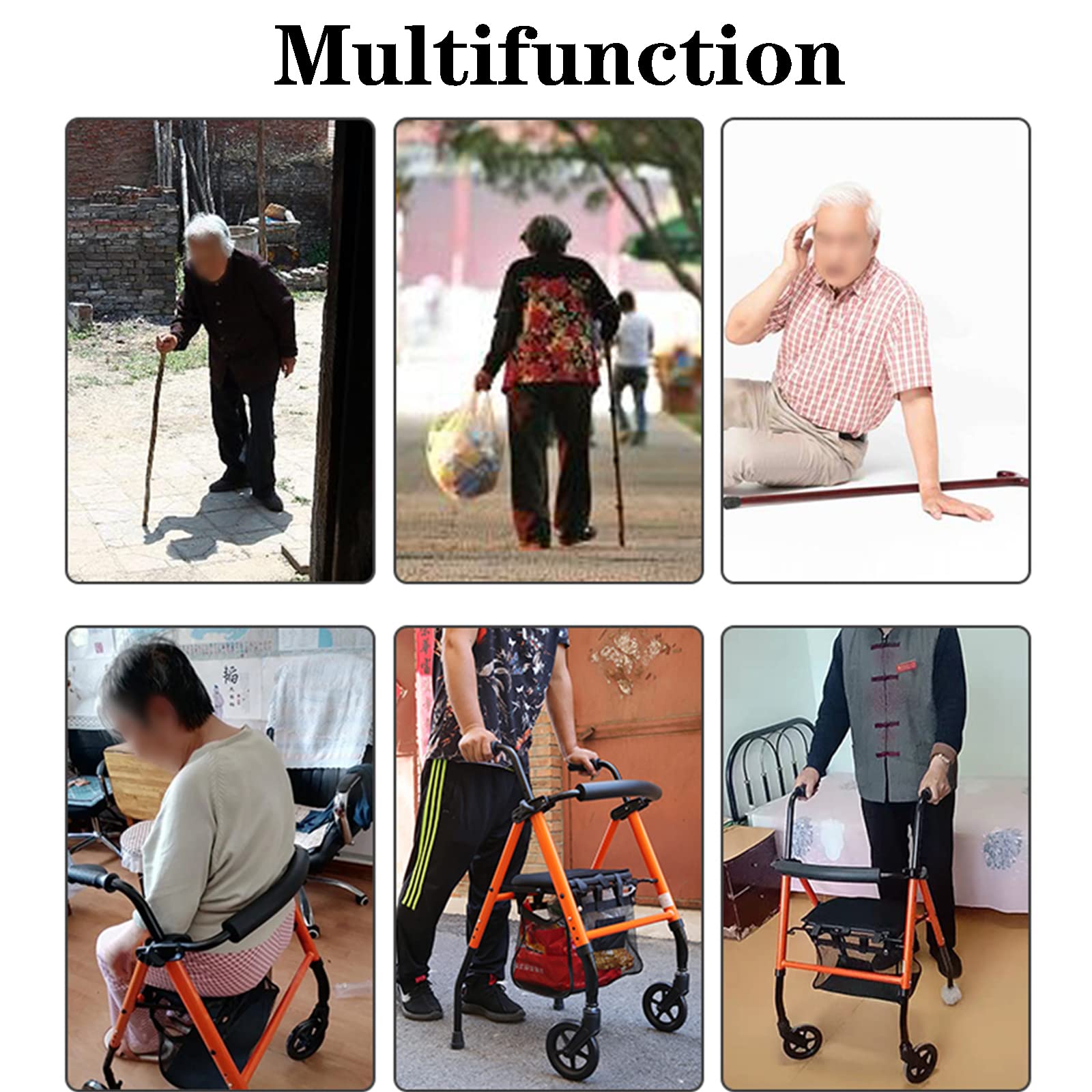 Cestas para andadores para Personas Mayores con Asiento - Andador Cestas para andadores para Personas Mayores con Ruedas Cesta para andadores para Personas Mayores con Ruedas médic