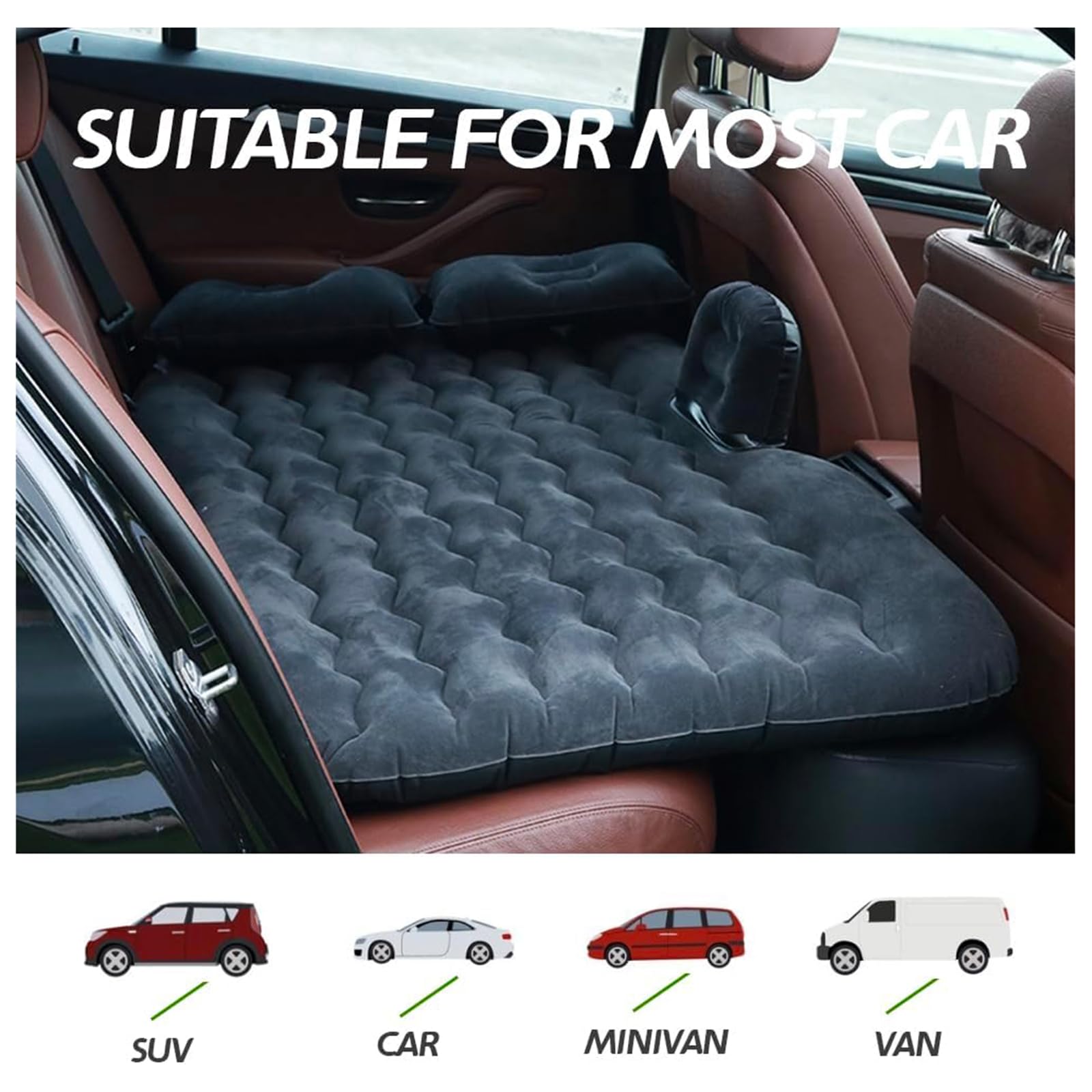 Colchón Aire Inflable Coche, para BMW 3 Series 320d E90 320i E90 325i E90 330d E90 330xd E90 Cama Aire Portátil Viajes Aire Cama Asiento Trasero Colchón Colchón Coche Portátil