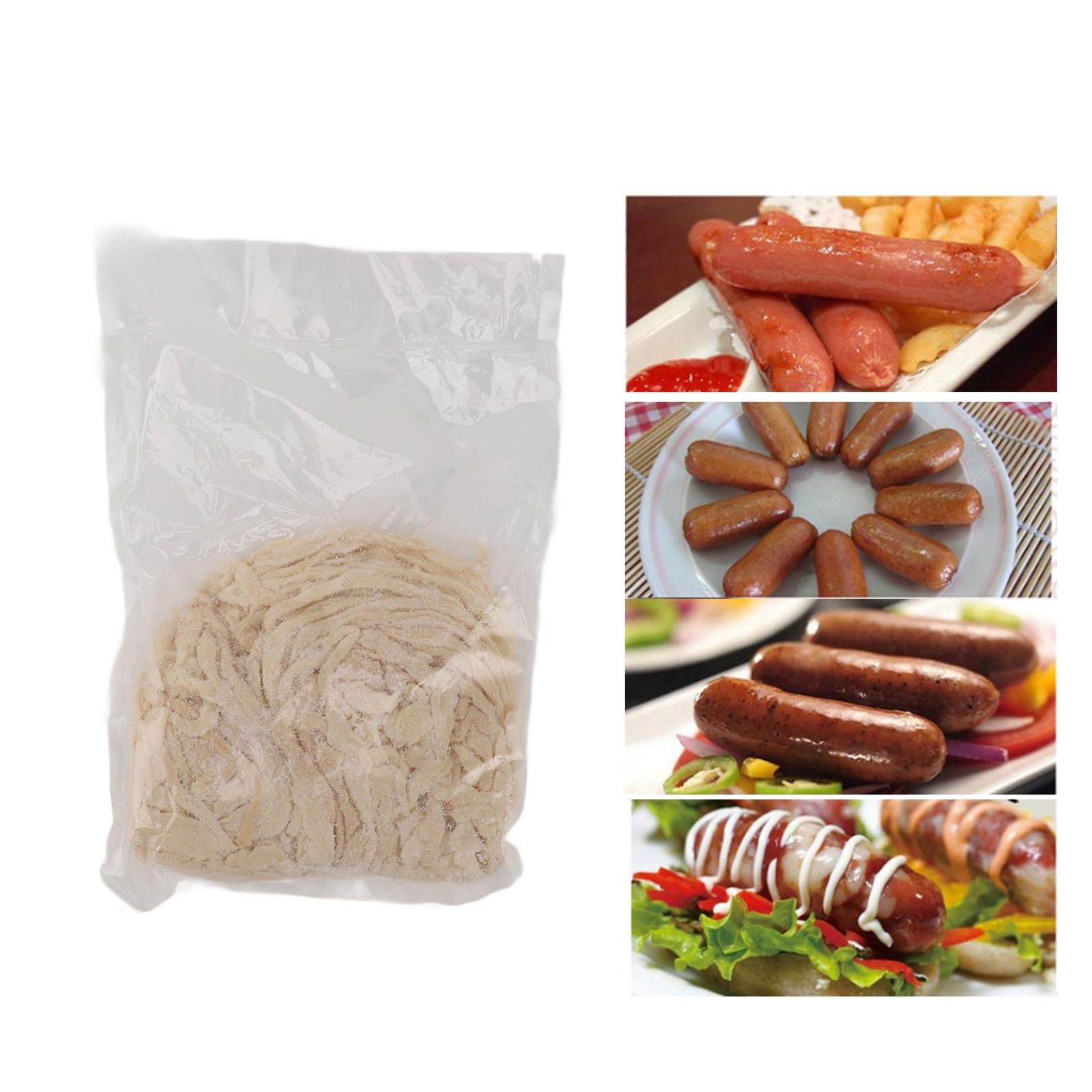Tnfeeon Natürliche Schweinswursthüllen, 32–38 Mm, Vorgesalzene Schweinedärme, 0,5 Kg für Hausgemachte Räucherwurst, Klarer, Schnurrhaarfreier Essbarer Darm für Kielbasa-Bratwursthersteller (Typ 9)