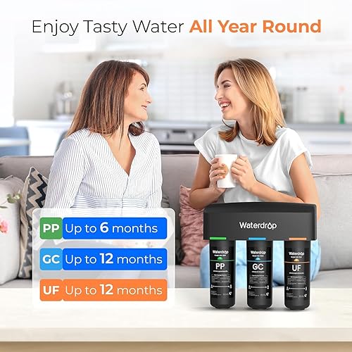 Miniatura 8 de Waterdrop WD-TSA-UF - Filtro de agua para debajo del fregadero de 0.01 m, sistema de filtración de agua debajo del fregadero, filtración de 9