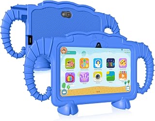 Kids Tablet 7 inch Tablet for Kids 3GB 32GB Android11 Pre-Load Parental Control Children Education Toddler Tablet Shockproof Case, GMS Certified, Google Tableta YouTube (Deep Blue)